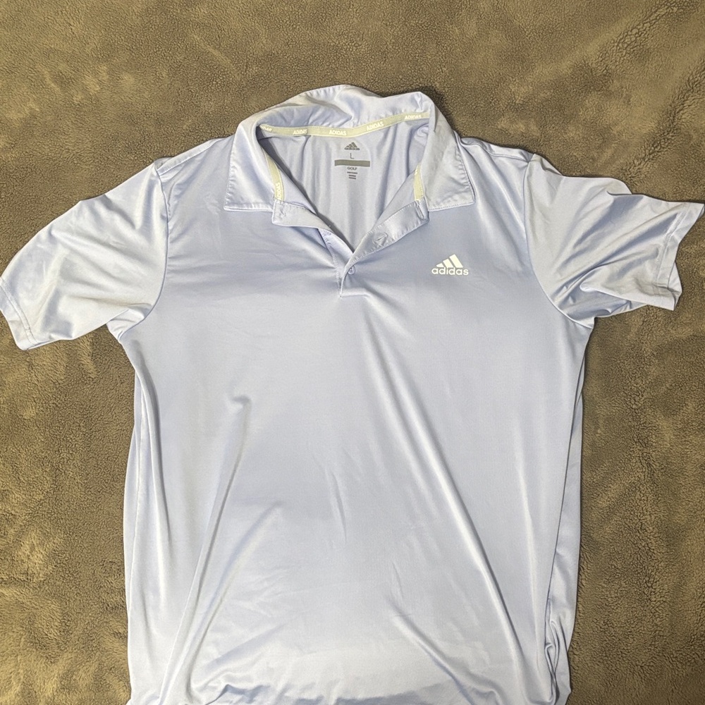 Men’s Large Light Purple Adidas Golf Polo